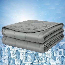 Laneetal легка літня охолоджуюча ковдра Arc-Chill Q-Max >0,45, самохолодна, сіра, 200x220 см, для спальні, дивана, подорожей