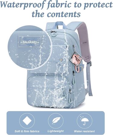 Шкільний рюкзак для дівчаток та хлопців підлітки, рюкзак для жінок та чоловіків, рюкзак для ноутбука 15,6 дюймів, повсякденний туристичний рюкзак, водонепроникний рюкзак, рюкзак для коледжу (#5 Чорний-b)