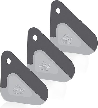 Scraper, 2-in-1 Pot and Pan Dish Scraper, Nylon and Silicone, Kitchen Scraper Tools for Cast Iron Pans, Cookware, Dishes, Pans and Pots, Heat Resistant, 3-Piece Set