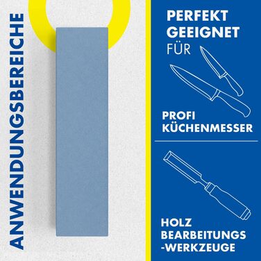Точило для ножів Zische Missarka Blue - професійне з каменю з корунду, 200x60x25 мм, 2 зернистості FEPA 500/1200