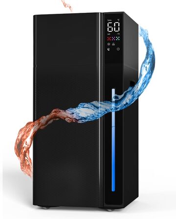 Зволожувач повітря для великих приміщень 20L, теплий та холодний туман, зволожувач до 280м², 360° ультразвуковий зволожувач, для спальні/вітальні/офісу/рослин/комерційного використання, чорний