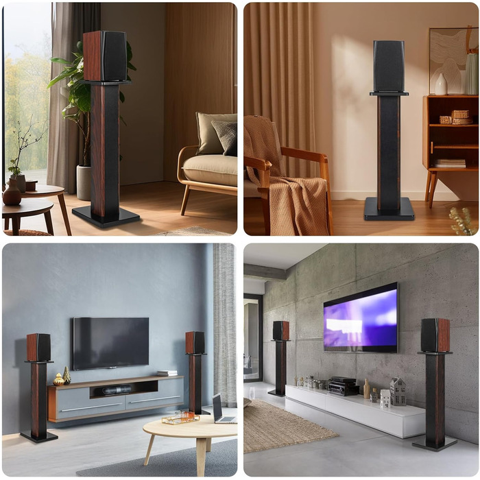 Підставки для акустики 90 см (35 дюймів) з дерева - міцні Hi-Fi підставки для домашнього кіно, універсальні підставки для настільних колонок, наповнювач піском (набір 2 шт.)