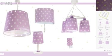 Ceiling Lamp for Kids' Room, Pendant Light, Hanging Lamp, Ceiling Light for Kids, Star Lamp for Kids' Room, Malva, 81212L, E27