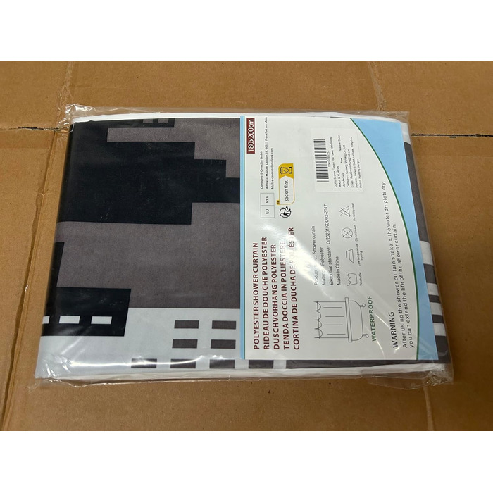 Шторка для душу DUFU, водонепроникна та пральна, 180x200 см, темно-сіра | Поліестер, 12 гачків, швидковисихаюча, напівпрозора