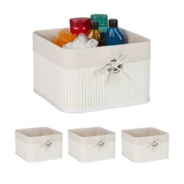 Relaxdays Bamboo Storage Basket Set