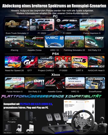 PXN V99 ігровий кермо з педалями та перемикачем передач – 3.2 Nm Force Feedback, 270°/900°, 11.8 дюймів, 4 лопаті перемикання передач, додаток Tools – кермо для PC, Xbox та PS4