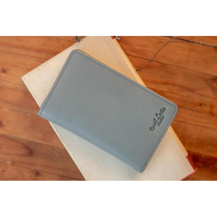 Gusti Leather Wallet - Beckett Small Purse Women's Vintage Gray Leather