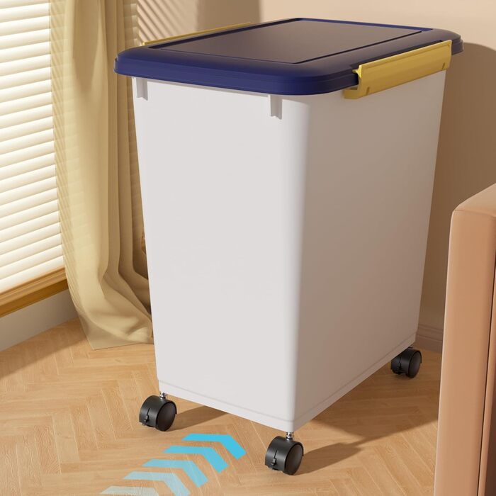 Контейнер для корму для собак Cetomo, 10L*2+32L, 3.5kg*2+12kg, з роликами, герметичний, білий