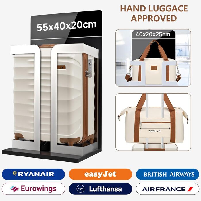 Набір валіз Sea Choice 5 в 1: ABS, Trolley, Gepäckset, велика місткість, ручна поклажа з TSA-замком, 1 сумка, 1 косметичка, колір: Matcha Grün