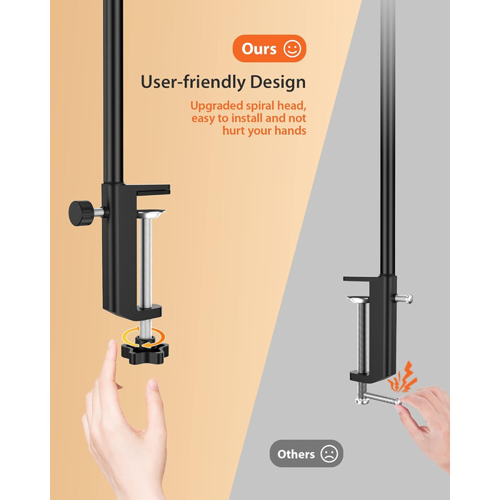 LED лампа для столу 10W, диммируемая, 160 LED, USB-адаптер, 3 колірні температури, 10 рівнів яскравості, гнучкий 70см «лебединий шия», для дому та офісу, з пультом ДУ