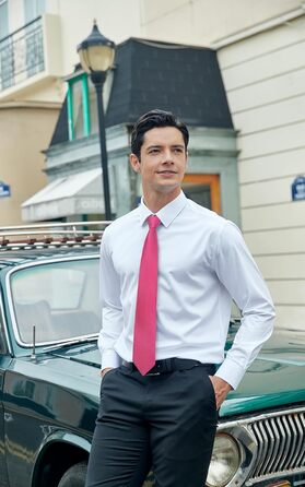 Чоловіча краватка та нагрудна хустинка HISDERN для весілля, комплект з запонками, рожевий