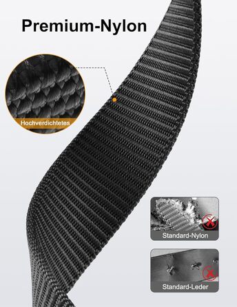 Чоловічий шкіряний ремінь JUKMO з автоматичною застібкою, нейлон 3,8 см, розмір M (91-105 см), чорний