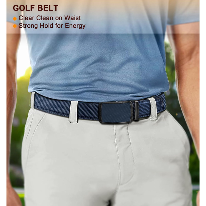 Чоловічий шкіряний ремінь BULLIANT з автоматичною застібкою-ра́тче́м, ширина 35 мм, регульований розмір, колір: темно-синій