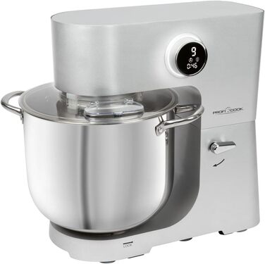 Кухонна машина ProfiCook KM 1254 з великою чашею 12л, потужний 2500W мотор, металеве редуктор та LED-дисплей | Харчовий процесор для тіста до 8,5 кг, 13 швидкостей