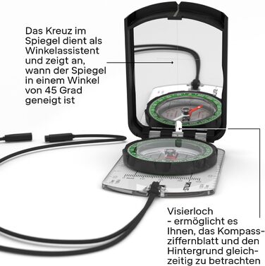 Silva Kompass Navigation - Kompass 4 - Graduated in Mils & Grad - Scale 1:25k 1:40k 1:50k mm & in - Navigation Compass for Professionals - Rotating Compass Housing - Military Compass Hiking