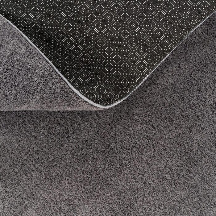 Килимок для вітальні TT Home Kurzflor: антиковзаюча підкладка, однотонний, сучасний, машинне прання, колір антрацит, розмір 140x200 см