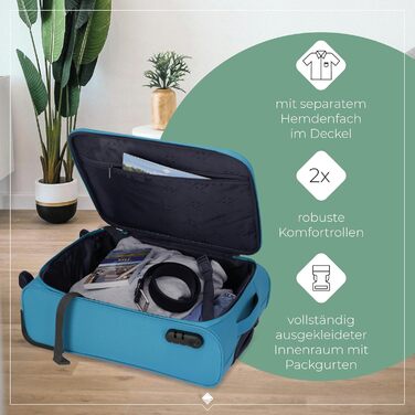 Чемодан-валіза Travelite на колесах, 39 літрів, ручна поклажа, турецький колір, 52 см