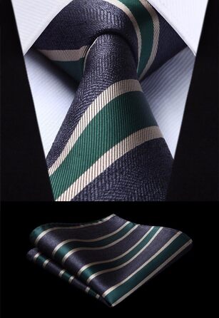 HISDERN Комплект краваток для чоловіків (5 шт.) з нагрудним хустиною. Класичні краватки з шовку для весілля та особливих випадків. У подарунковій коробці.