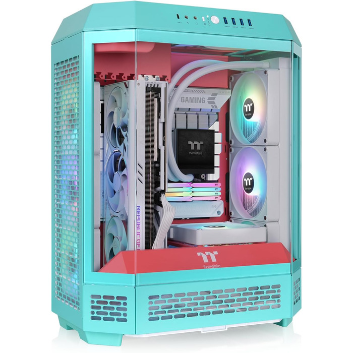 Thermaltake The Tower 600: Корпус ПК ATX Mid-Tower з вертикальним дизайном, USB-C, білий (Mint Strawberry)