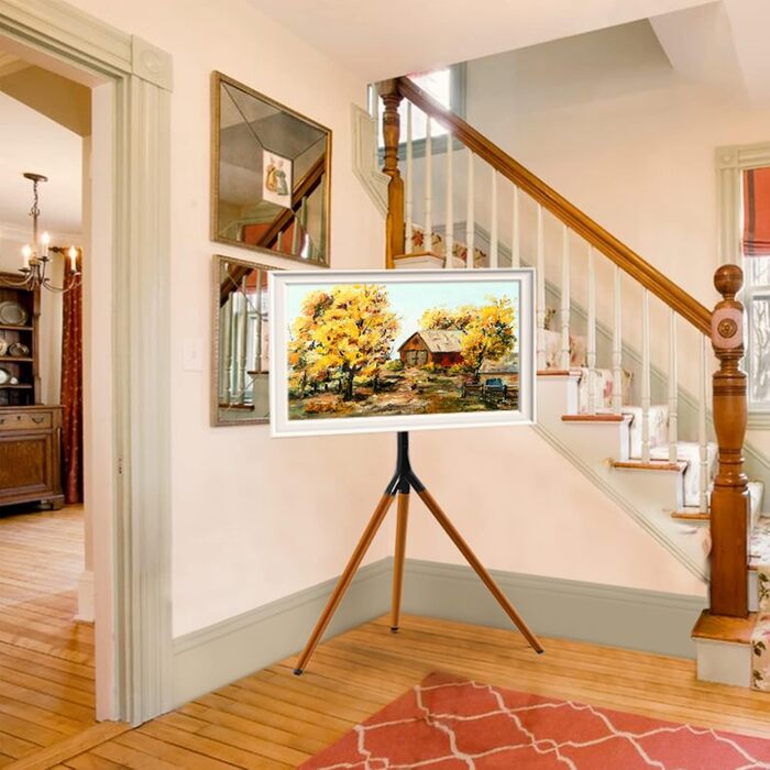 Підставка для телевізора на штативі, 114.3–165.1 см (45–65 дюймів), LED/LCD/OLED, поворотна, чорна