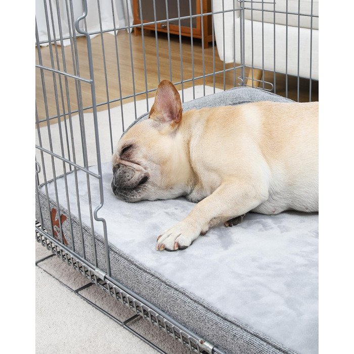 Ортопедичне ліжко для собак великих порід, корзина для собак знімний, що миється чохол, диван для собак водонепроникний з бортиком, антиковзаюча підкладка, 88x55x15 см (Сірий)