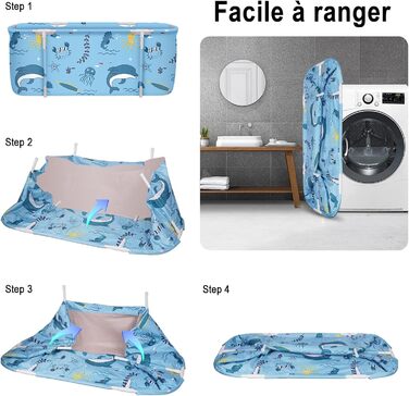 Foldable Bathtub for Adults, 132 x 68 x 47 cm, Steam Bucket for Sauna, Shower and Ice Bath, Portable, Non-Inflatable (Blue) (Green)