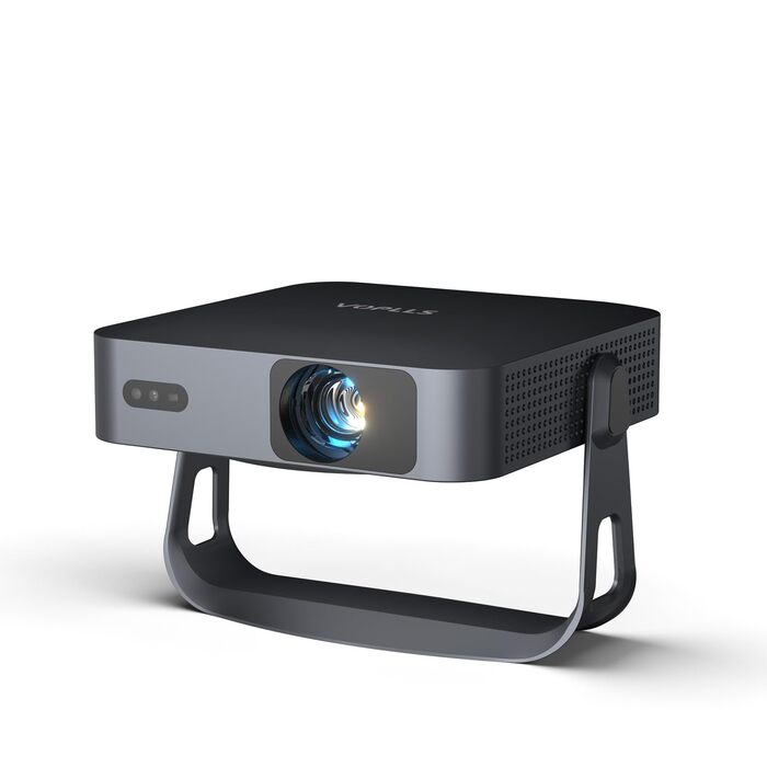 Міні проектор VOPLLS 4K з автофокусом та корекцією трапецеїдальних спотворень: 700ANSI, 1080P Full HD, WiFi6, Bluetooth, для дому та на вулиці. Сумісний з телефоном (Чорний)