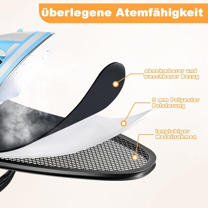 Відкидна гладильна дошка VIOFOTT, регульована висота 65-95 см, 120x34 см, сумісна з парогенераторами