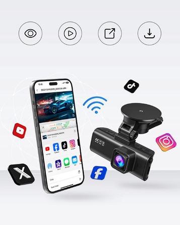 Автомобільний відеореєстратор REDTIGER F7NP 4K Dual DashCam з GPS, WiFi та суперконденсатором