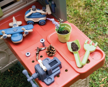 Дитячий ігровий будиночок Smoby з майстернею та пісочницею, з підлогою