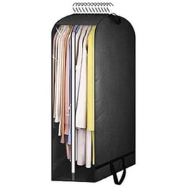 Чохли для одягу 2 шт. WwuHua, 110 x 60 x 25 см, з блискавкою, для вечірніх суконь, пальто, костюмів, жакети, одягу (чорний)