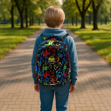 Багатовідсіковий шкільний рюкзак CoolPack, чорний, багатоколірний, 19 л