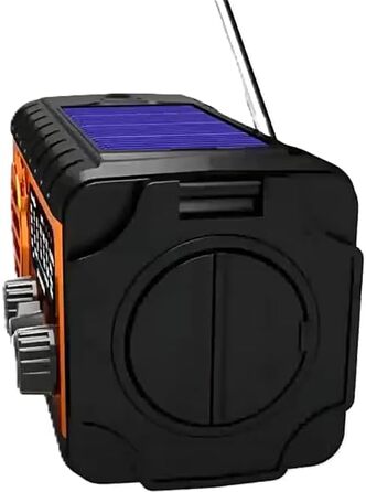 Радіостанція на сонячній батареї та з ручним заводом 20000mAh, AM/FM/SW, USB-зарядка, SOS-сигнал, для кемпінгу та надзвичайних ситуацій, оранжевий