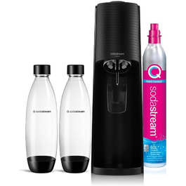 SodaStream Aqua Fizz Terra: комплект з 2 пляшок 1 л, балон CO2 Quick Connect (60 л), чорний матовий