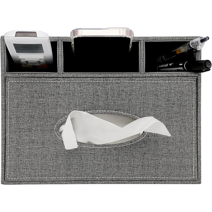 Скляна коробка для серветок BTSKY з пультом дистанційного керування, сірого кольору. Організатор для дому, настільний органайзер.