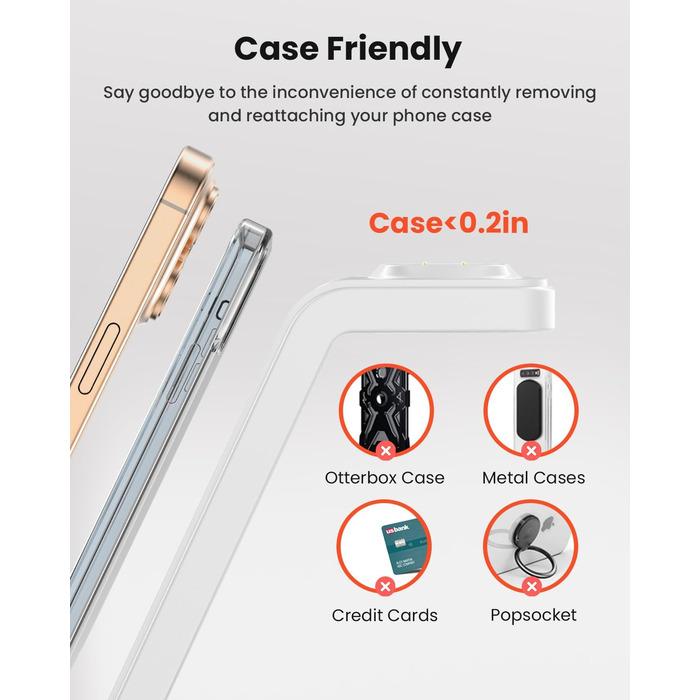 GEEKERA 3-в-1 Бездротова Зарядка для Google Pixel Watch 3/2, Fitbit Versa 4/3, Sense 2/Sense, iPhone, Pixel, Samsung – Матове Біле