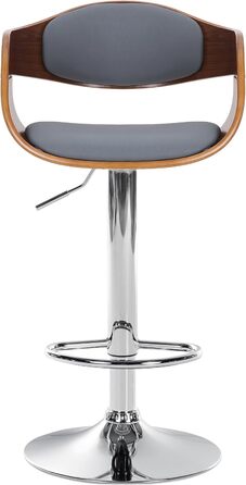 Kingston Adjustable Bar Stool with Faux Leather Seat - Walnut/Gray
