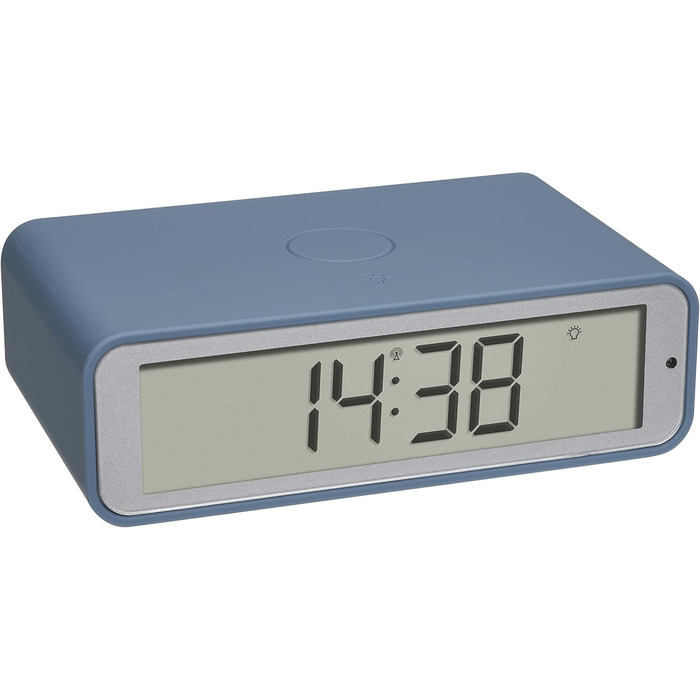 TFA Dostmann Digital Radio Alarm Clock Twist, 60.2560.06, adjustable time zone, 12/24h mode, 180° display rotation, flat design, blue