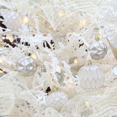 Набір прикрас для ялинки Sea Team: кульки та орнаменти, червоний та білий, 60 мм, 30 шт.