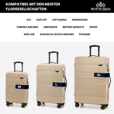 Набір валіз WITTCHEN COMODO Line Beige 4шт. ABS, TSA, телескопічна ручка, 4 колеса