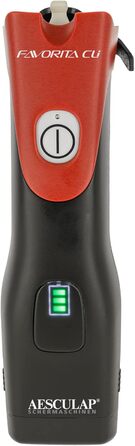 Машинка для стрижки собак та коней Aesculap Favorita CLi акумуляторна (червона) з набором гребінців | Професійна ергономічна машинка | LED-дисплей | Тімострижка для собак та коней