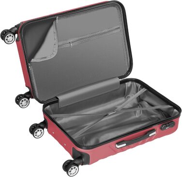 Набір валіз Zelsius 3 шт. (Чорний, Червоний) | ABS, Замки, Роздільники | Ручна валіза, Trolley, Кoffer Groß