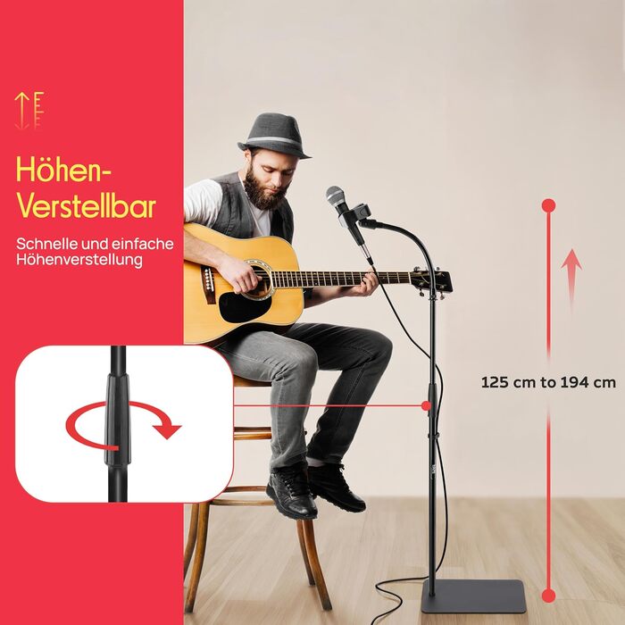 Мікрофонний стійка Pyle – універсальна, регульована (85-153 см)