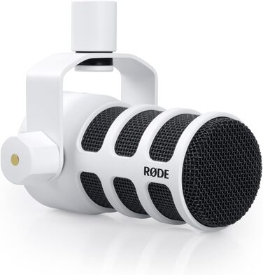 Rode PodMic професійний подкаст-мікрофон білий + кронштейн PSA1+ білий + кабель XLR keepdrum