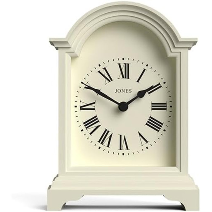 JONES CLOCKS® Bistro Table Clock | Classic Arch Design | White | Timeless style for desk, table, shelf, or nightstand