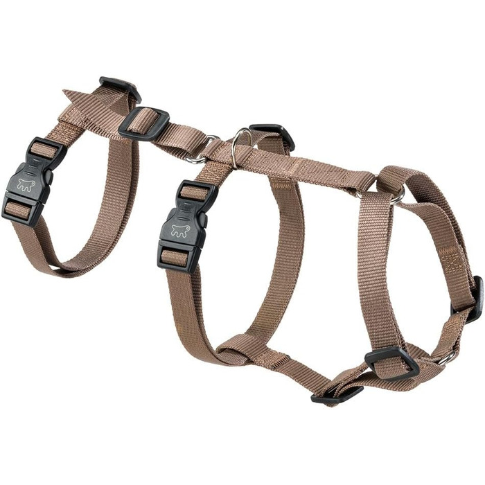 Шлейка для собак Ferplast Brave, середній розмір, коричнева. Безпечна та регульована шлейка з 6 застібками для грейхаундів та інших середніх порід.
