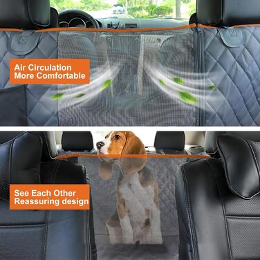 Накладка на сидіння автомобіля для собак, 147 см, водонепроникна, з віконцем, 600D Oxford, для SUV та універсалів