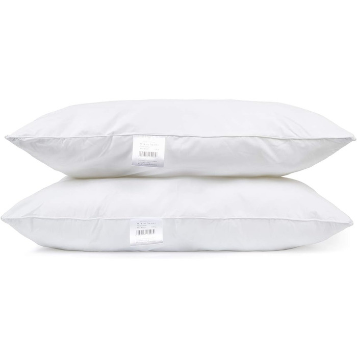 H&F Heimtextilien Top Quality Pillow 80x80 2-Pack | Allergy-Friendly Pillow with Oeko-TEX Certified | Cover: 100% Microfiber | Filling: 1100 Grams Polyester 2 80 x 80 cm