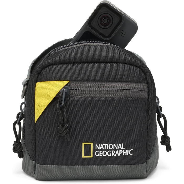 Сумка для камери National Geographic NG E1 2350: для компактних, екшн та 360 камер, з ремінком та петлею для пояса, чорна