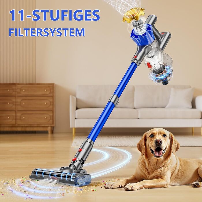 Бездротовий акумуляторний пилосос V8-B з дисплеєм, 450 Вт, 40000 Па, до 50 хв роботи, автоматичний режим, антизаплутування, для килимів, твердих підлог та шерсті тварин